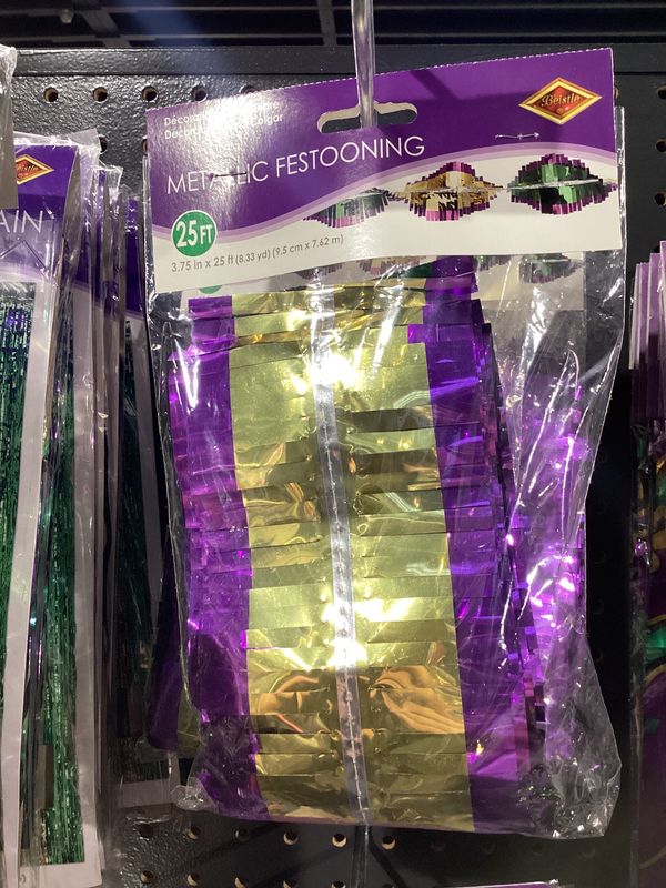 Mardi Gras Gleam N Twirl Festooning Garland 3.75" x 25' (Each)