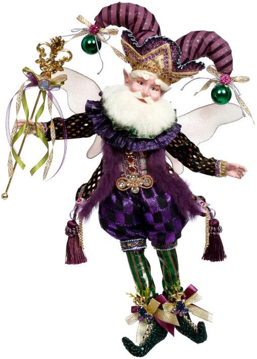 Mardi Gras Jester Fairy Medium 17 inch