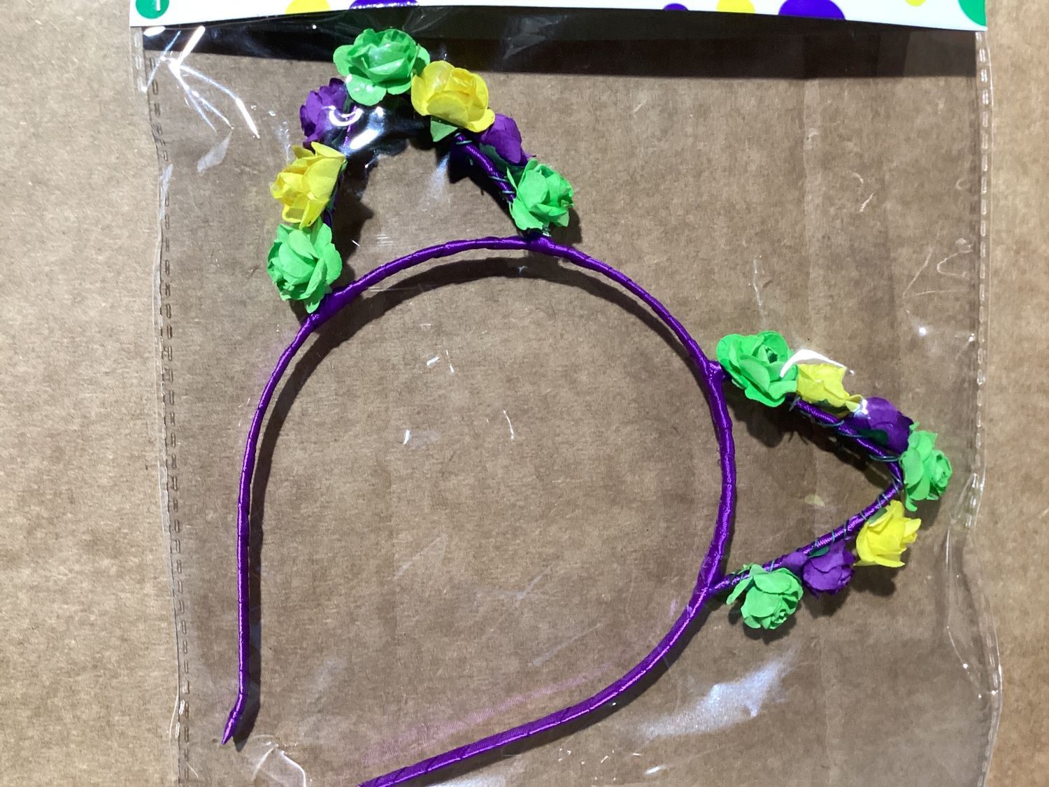 Mardi Gras Floral Cat Ears Headband (Each)