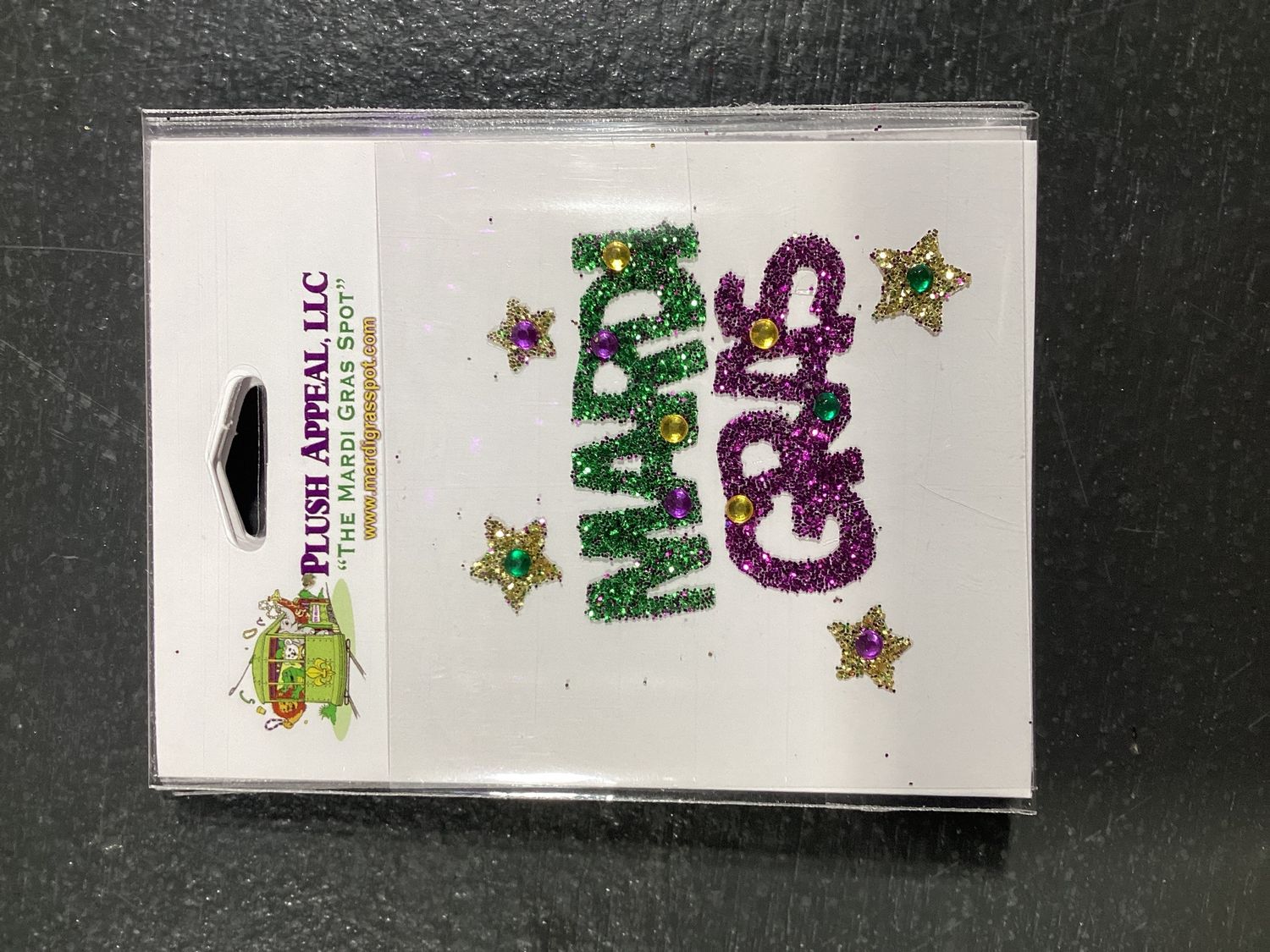 Mardi Gras Glitter Sticker (Each)