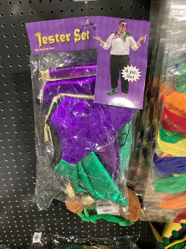 Mardi Gras Jester Set - Jester Collar, Shoe Toppers and Mask (Set)