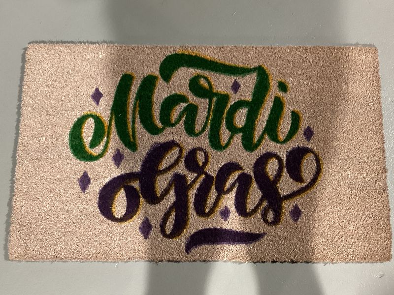 Mardi Gras Script Coir Doormat (Each)