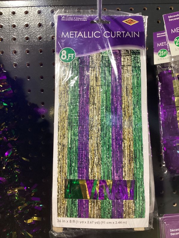 Mardi Gras Gleam Curtain 8' x 3' (Each)