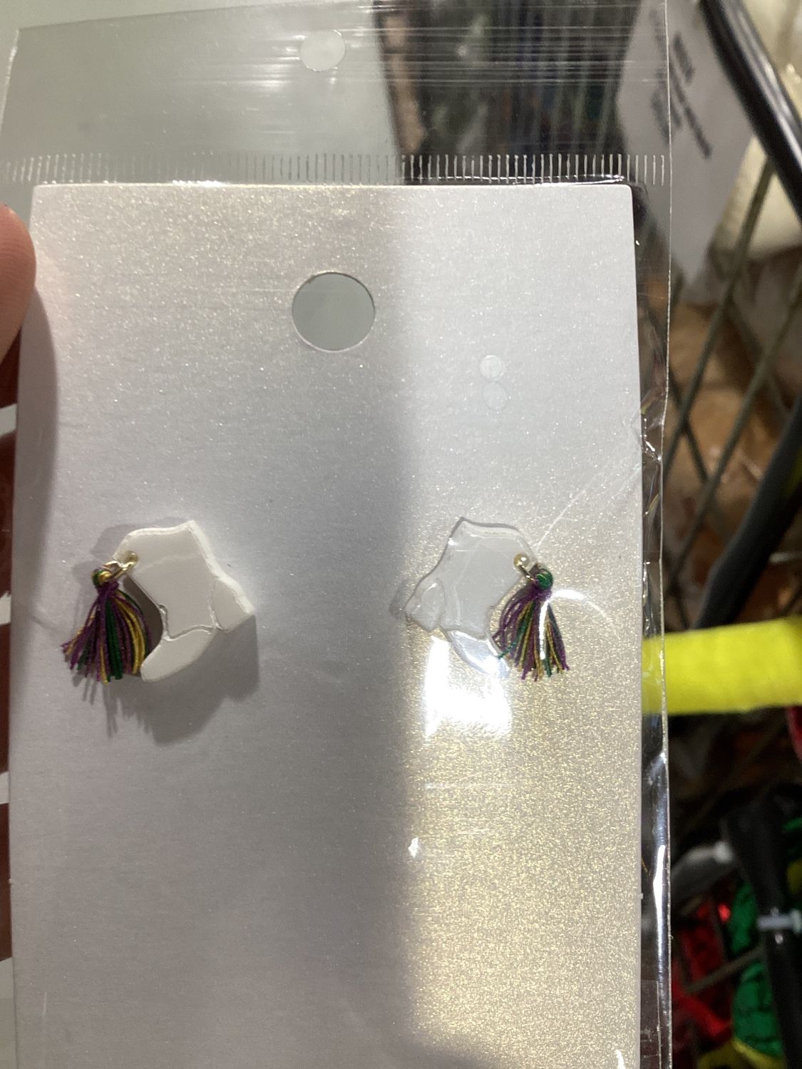 Mardi Gras Marching Boots Acrylic Earrings (Pair)