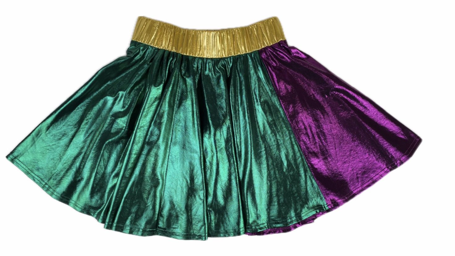 Mardi Gras Metallic Skater Skirt with Elastic Waistband - Medium (Each)