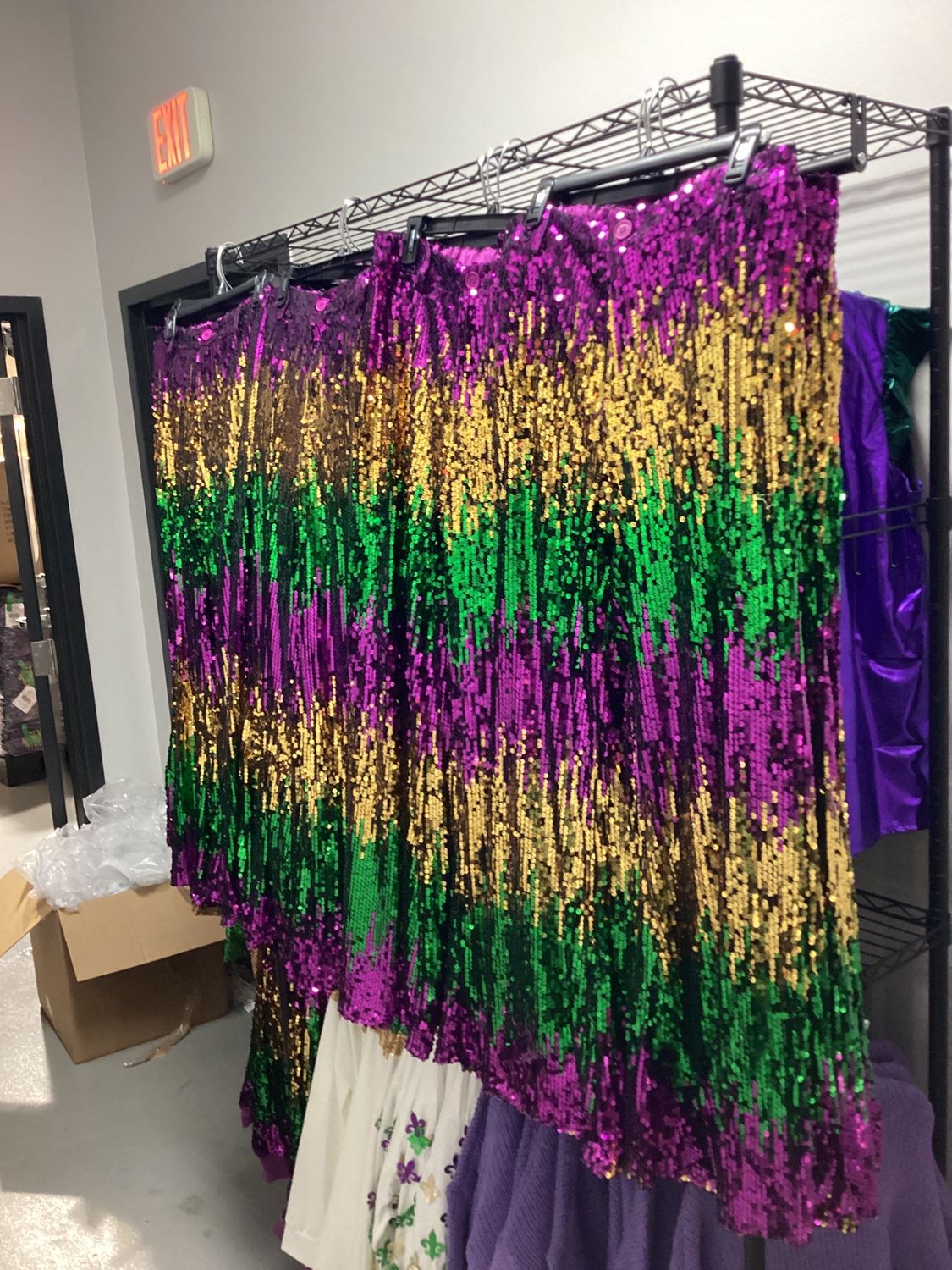 Mardi Gras Sequin Wide Leg Pants - Small (Each)