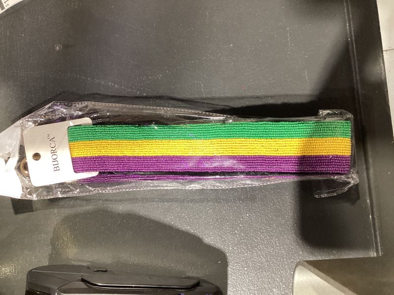 Mardi Gras Vertical Stripe Bag Strap (Each)