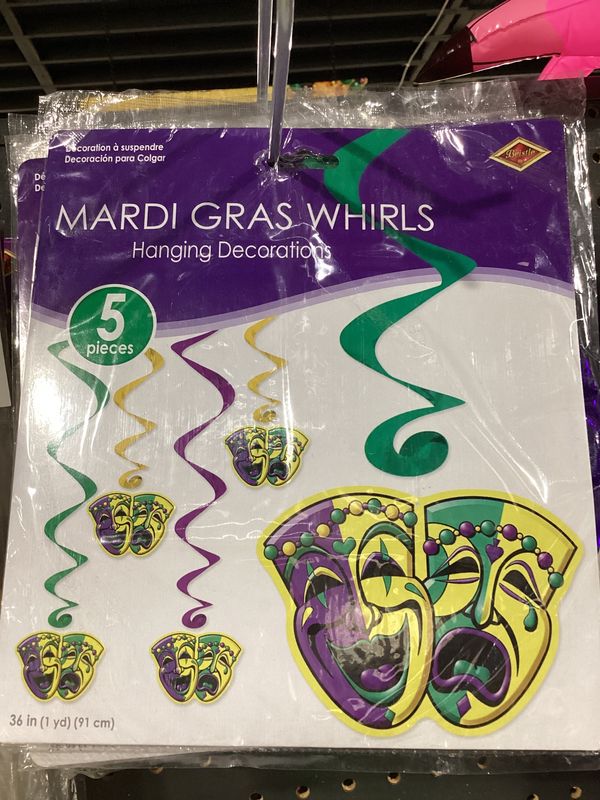 Mardi Gras Whirl 3' (Pack of 5)