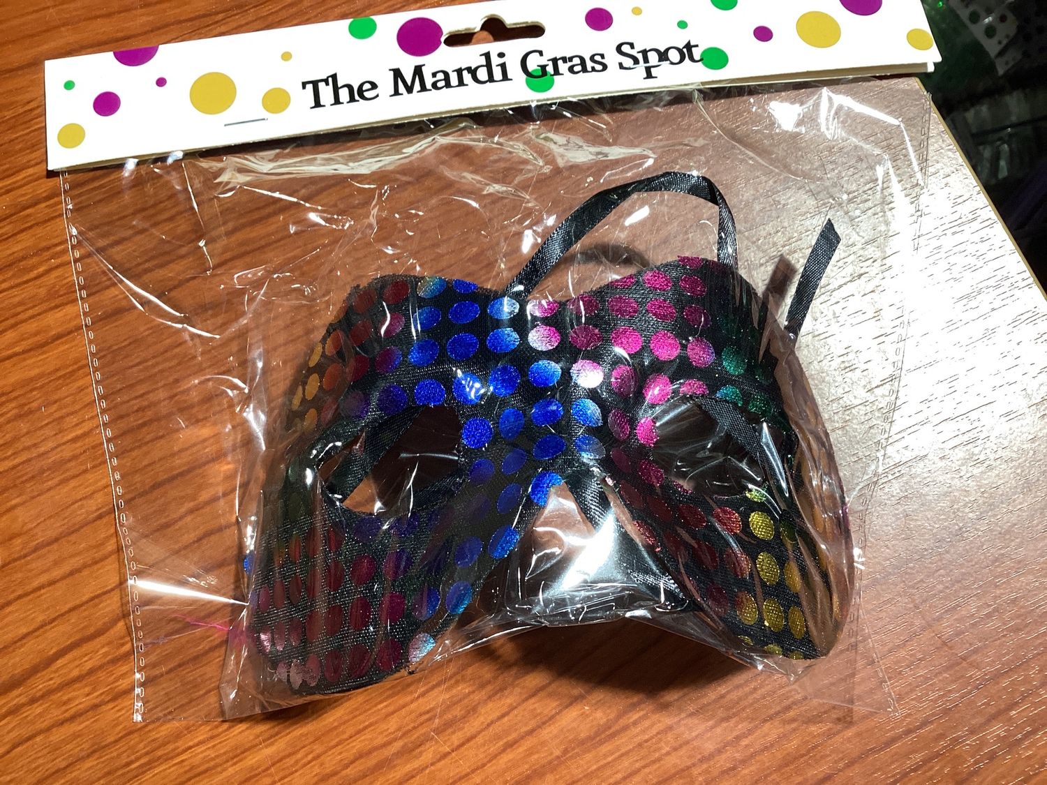 Metallic Rainbow Spotted Mask with Elastic Band (Each)