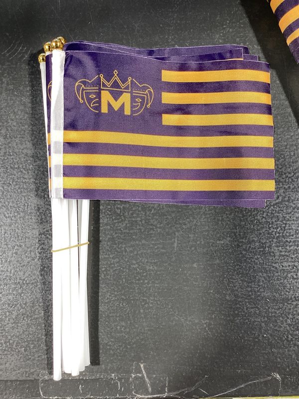Mini Mobile Mardi Gras Flags (10 pack)
