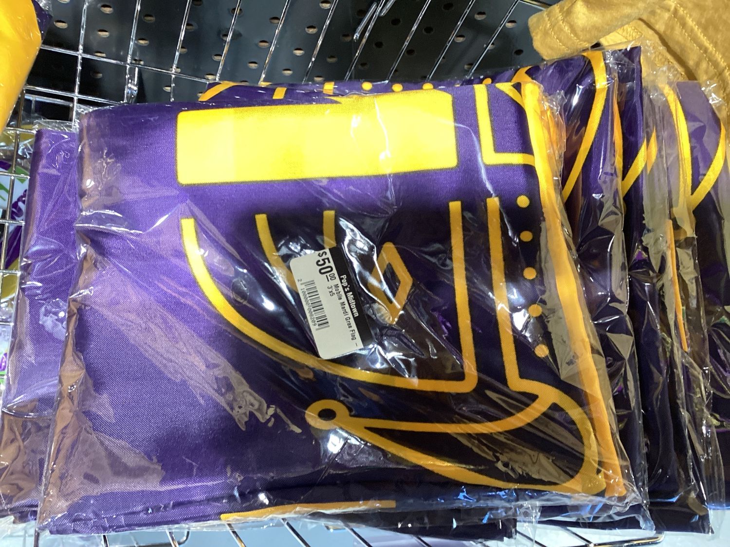 Mobile Mardi Gras Striped Flag - 3'x5