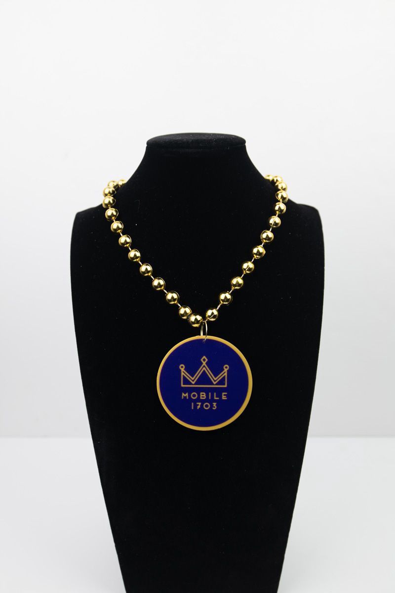 Mobile Mardi Gras Medallion - Double Sided Emblem Beads (Dozen)