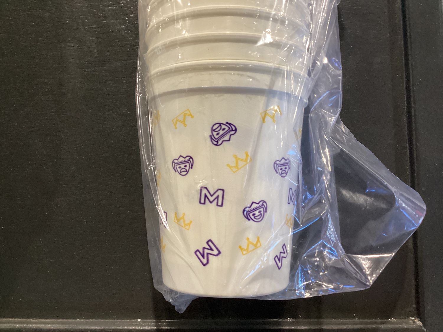 Mobtown Mardi Gras Cups - White - Sleeve (Pack of 25)