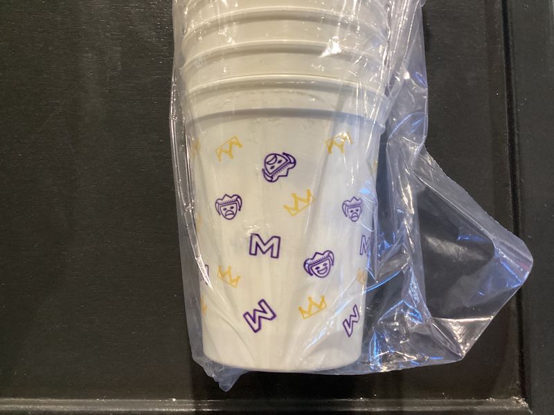 Mobtown Mardi Gras Cups - White - Sleeve (Pack of 25)