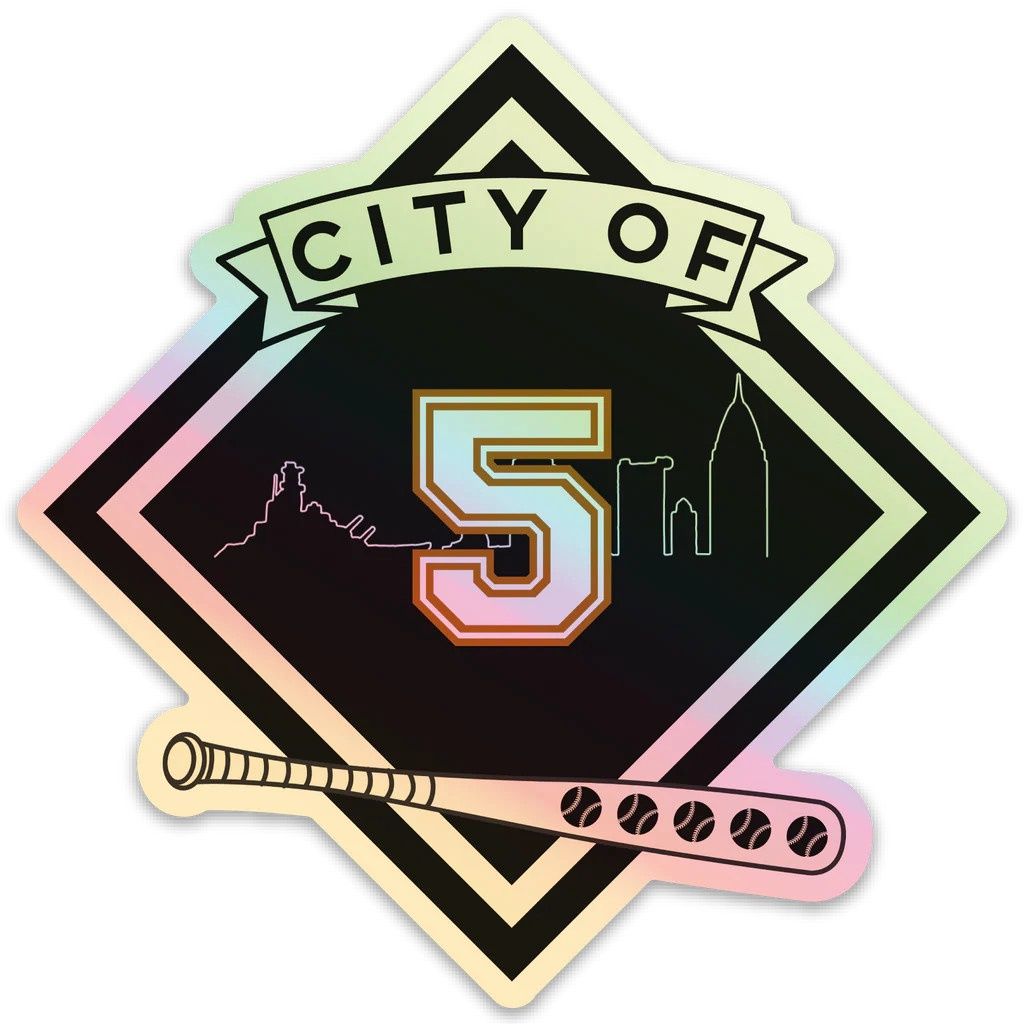 Mobtown® Baseball City of 5 Holographic Sticker