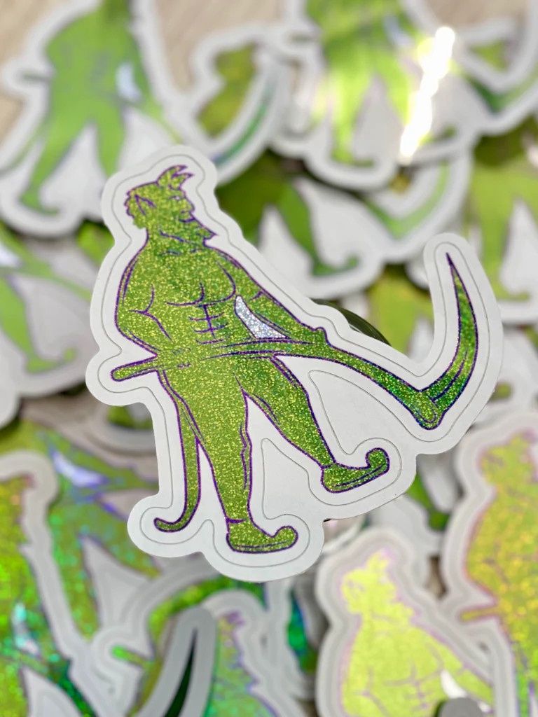 mobtown® Green Devil Glitter Micro Sticker
