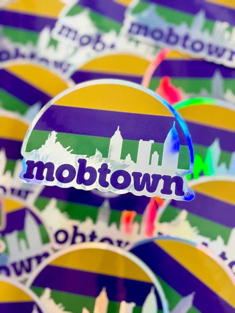 mobtown® Mardi Gras Holographic Sticker