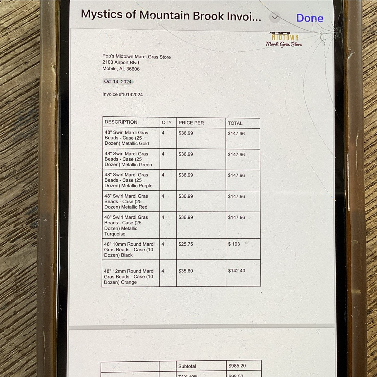 mystics of mountain brook society bead order