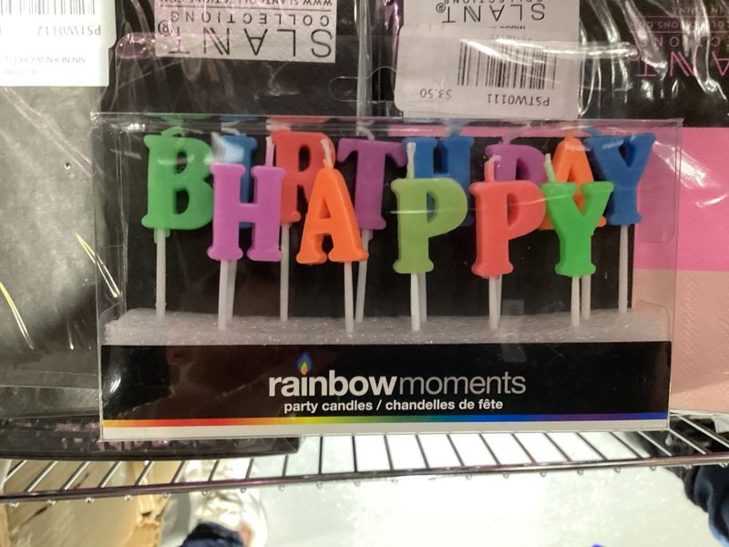 Neon Happy Birthday Letter Candles (Pack)