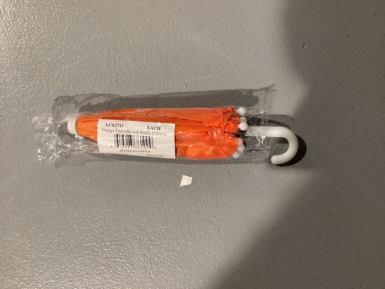 Orange Umbrella with Ruffle 5" (Each)