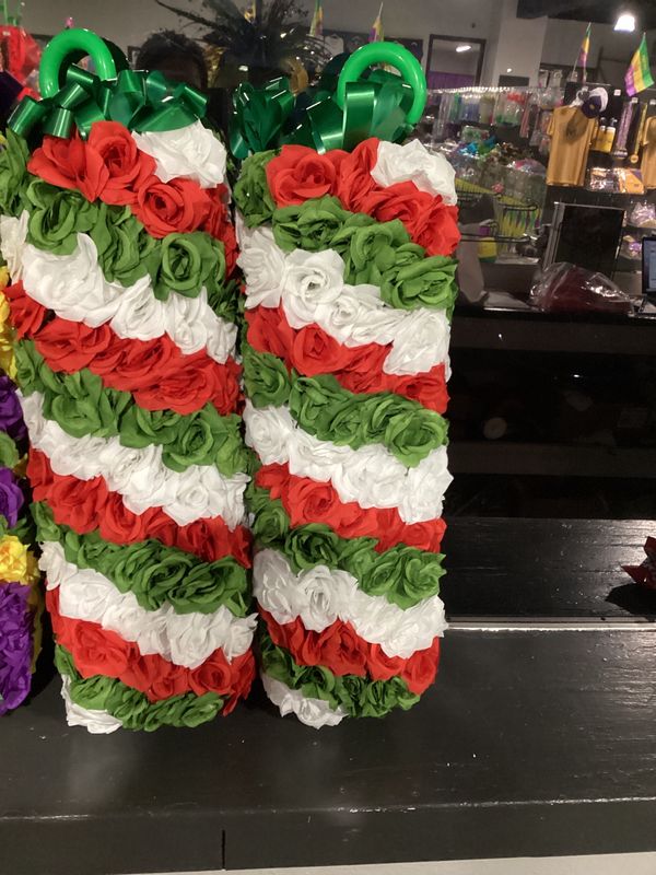 Orange, Green and White Flower Cane (180 Flowers)