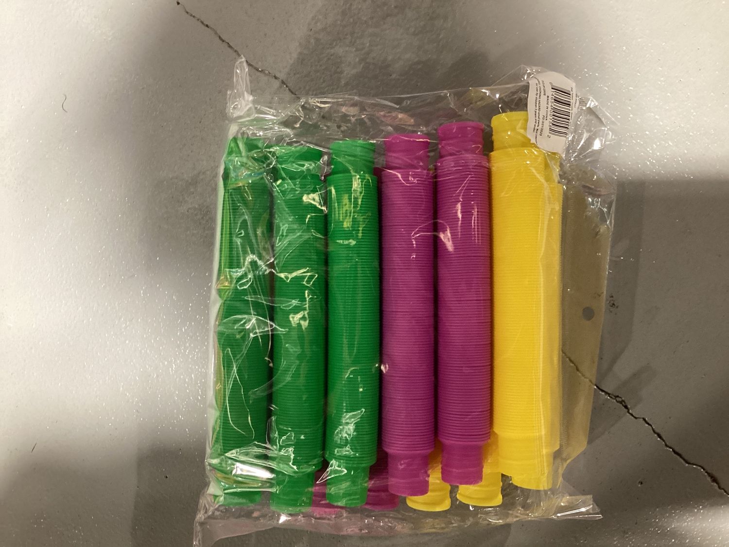 Pop Tubes - Purple, Green, and Yellow (Dozen)