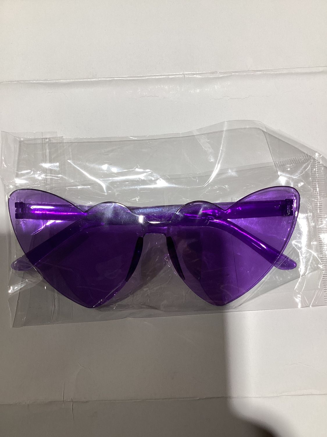 Purple Acrylic Heart Cat-Eye Glasses (Each)