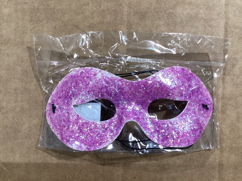 Purple Metallic Glittered Mask with Elastic Band (Each)