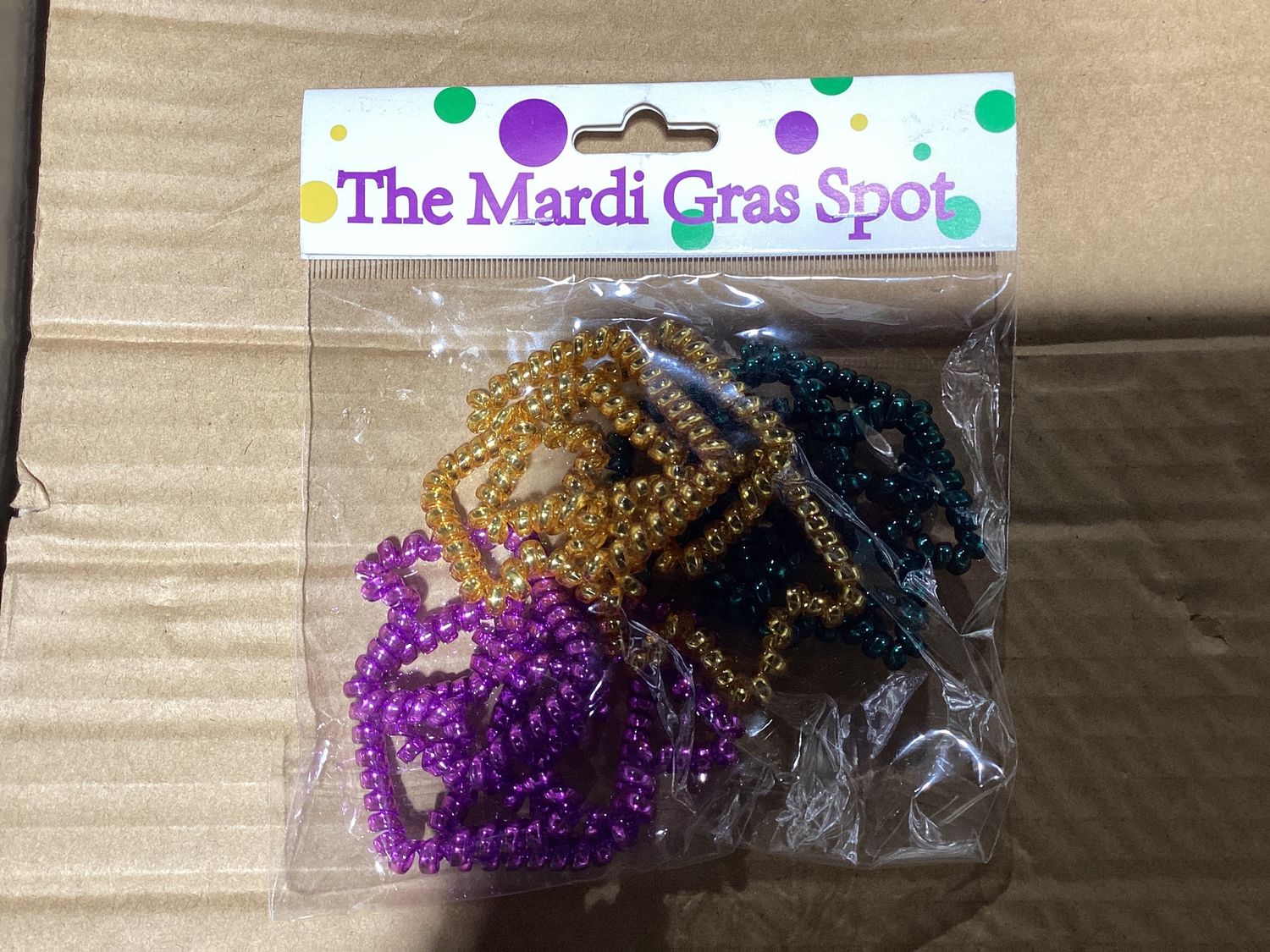 Purple, Green and Gold Crown Hair Tie (Dozen)
