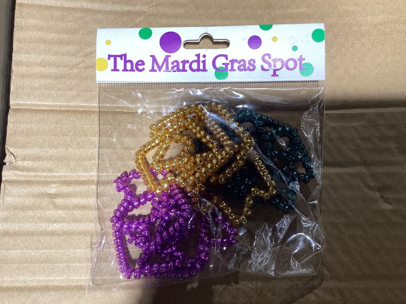 Purple, Green and Gold Crown Hair Tie (Dozen)