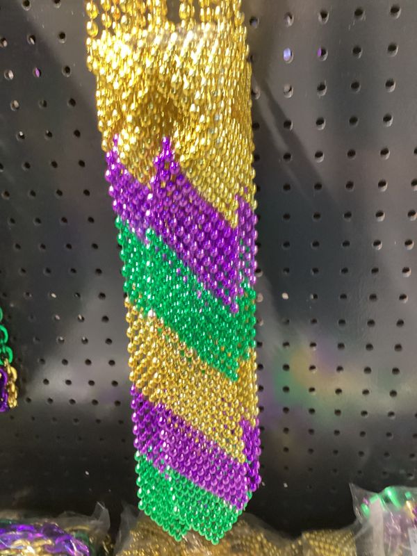 Purple, Green and Gold Beaded Tie (Dozen)