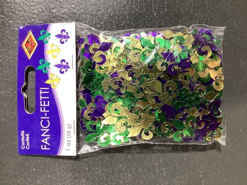 Purple, Green and Gold Fleur de Lis Fanci-Fetti 1oz (Pack)