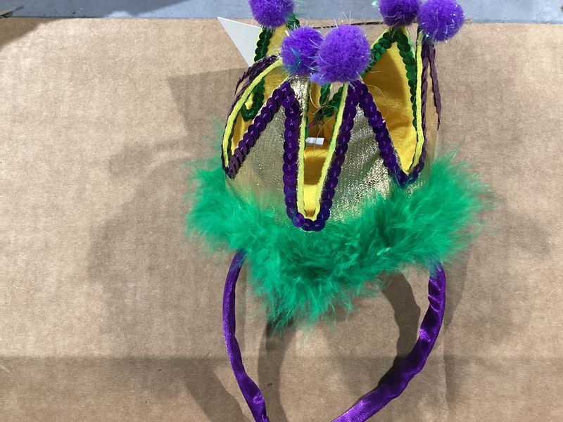 Purple, Green and Gold Crown Head Bopper (Each)