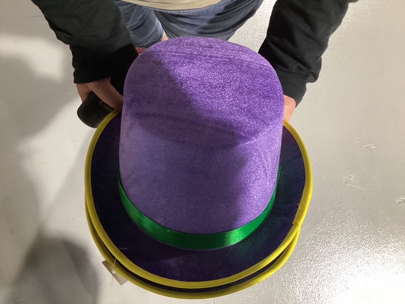 Purple, Green and Gold Felt Top Hat (Each)