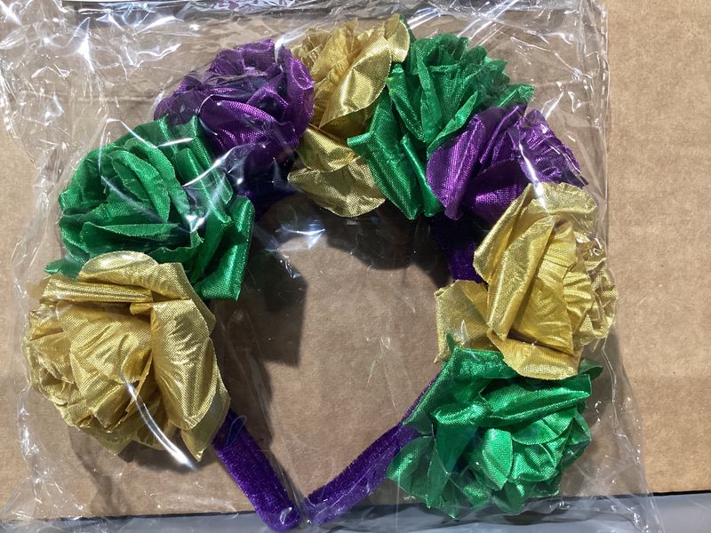 Purple, Green and Gold Flower Headband (Each)