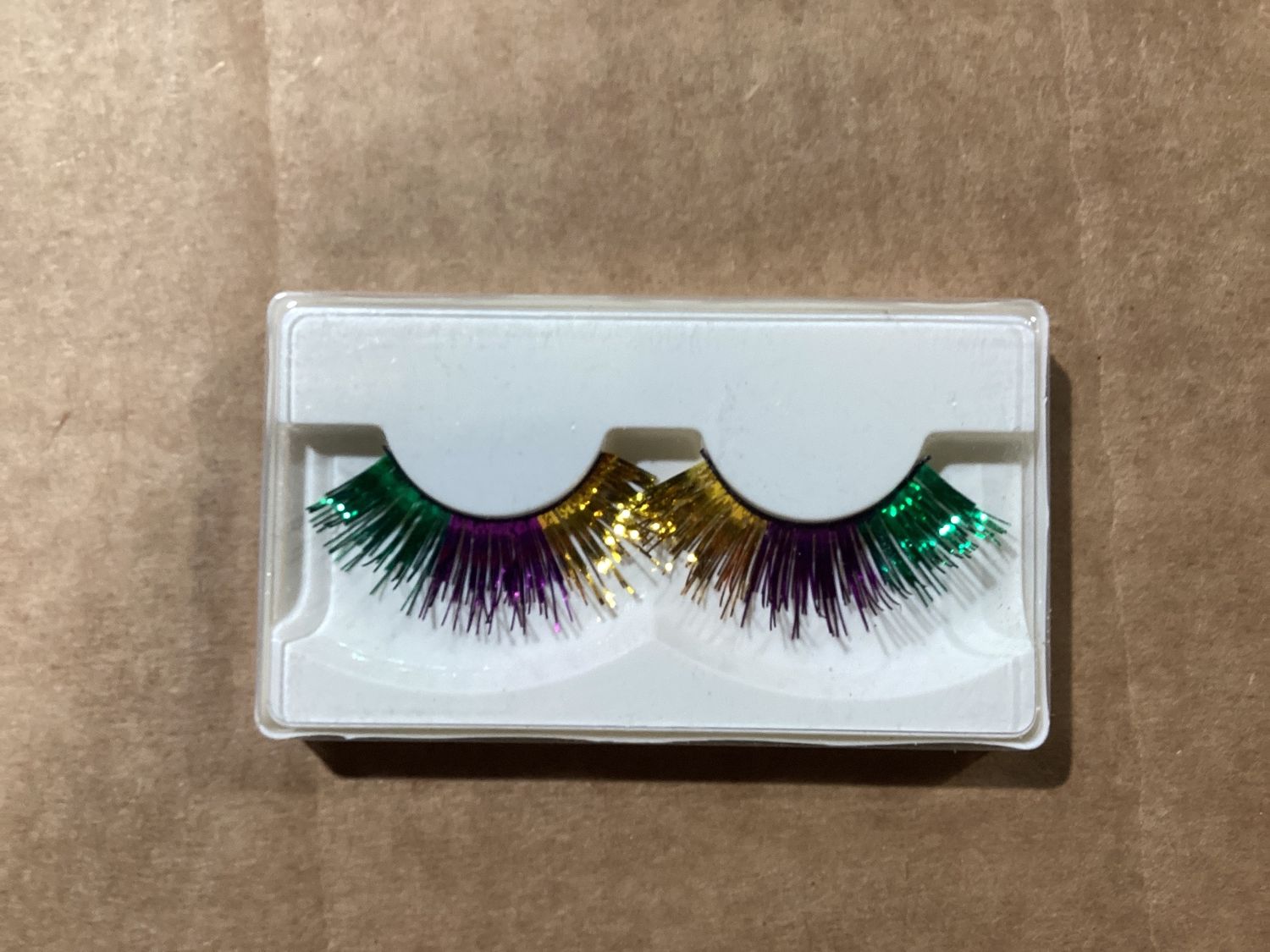 Purple, Green and Gold Mardi Gras Eyelashes (Pair)