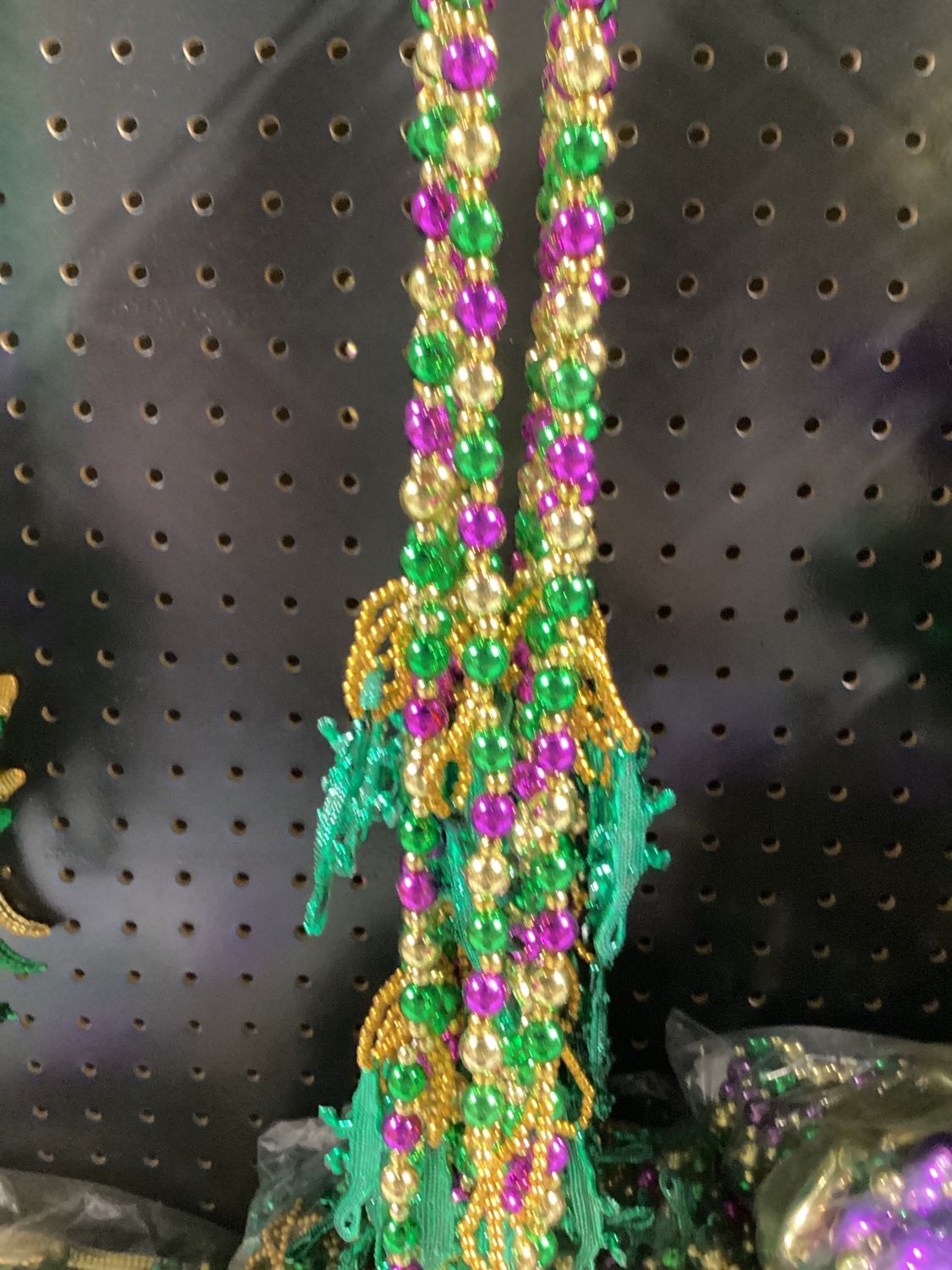 Purple, Green and Gold Necklace with 5 Alligators single
