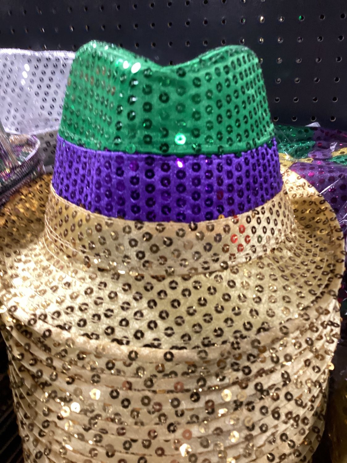 Purple, Green and Gold Sequin Fedora (Each)