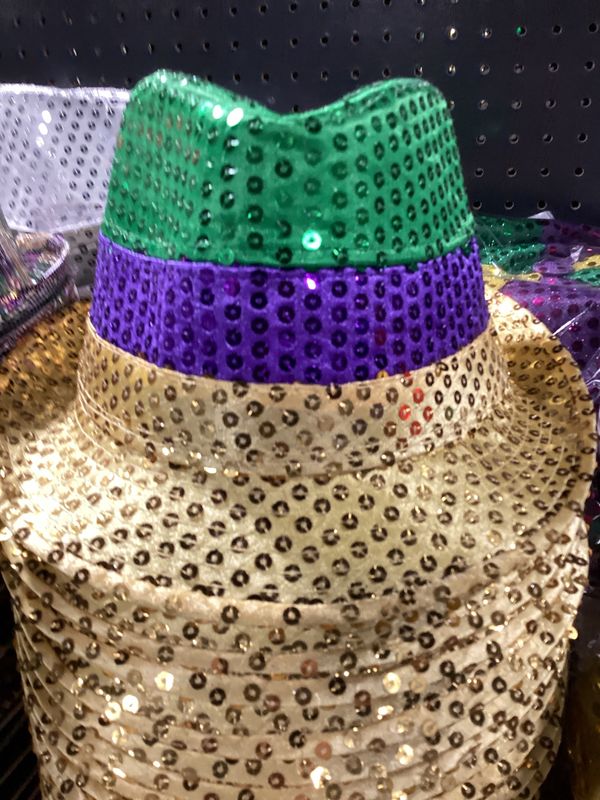 Purple, Green and Gold Sequin Fedora (Each)