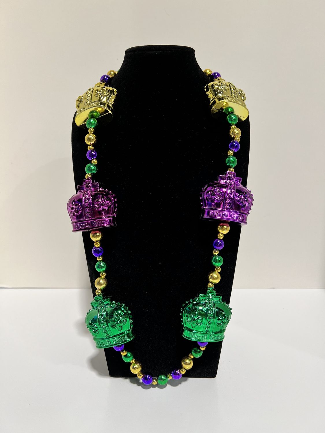 Purple, Green and Gold Necklace with Crowns single