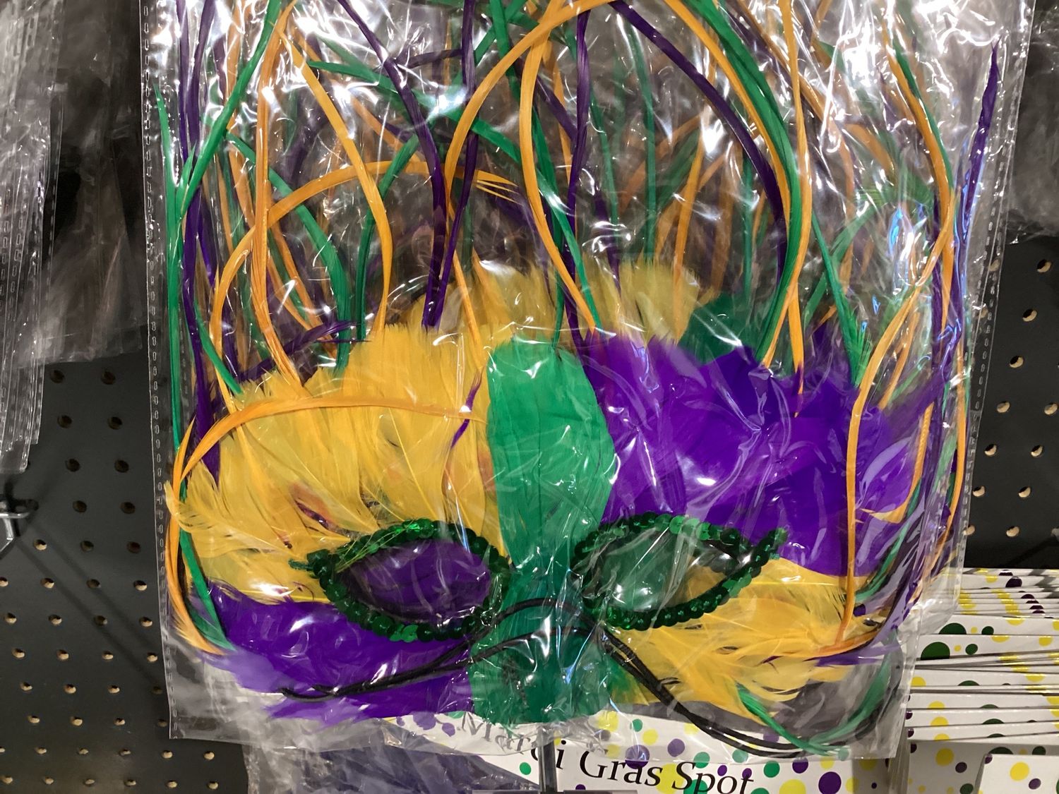 Purple, Green and Gold with Green Sequin Eyes Mask (Each)