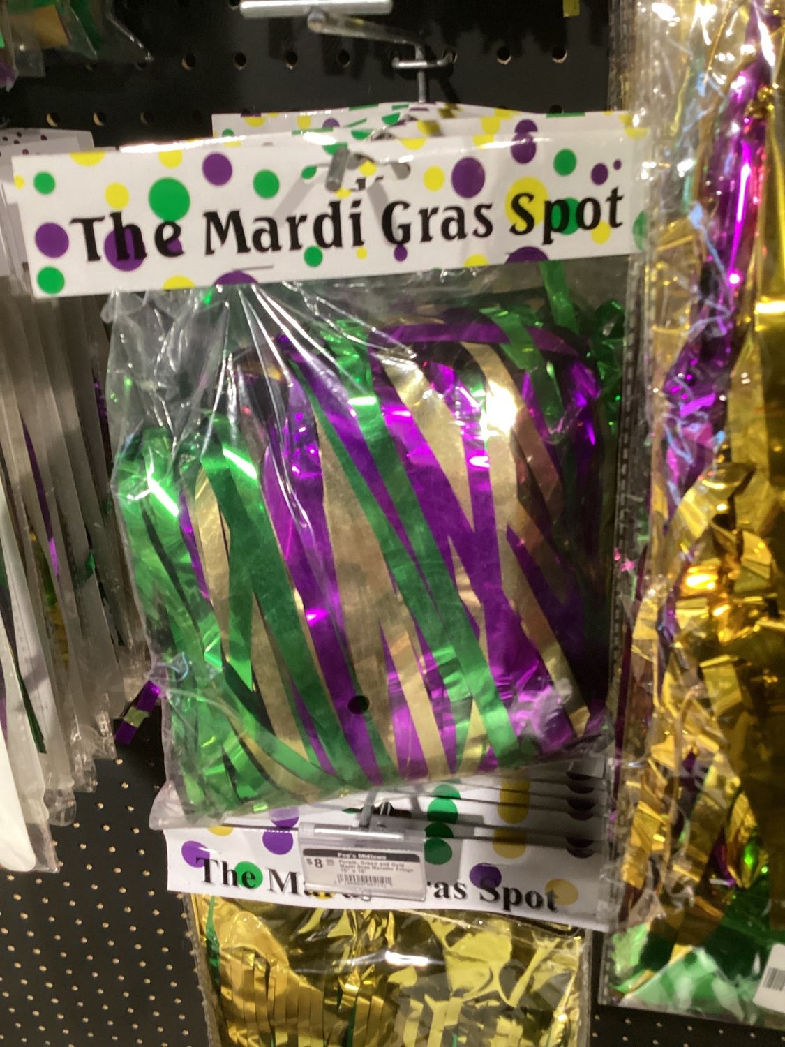 Purple, Green and Gold Metallic Table Skirt 30" x 14' (Each)