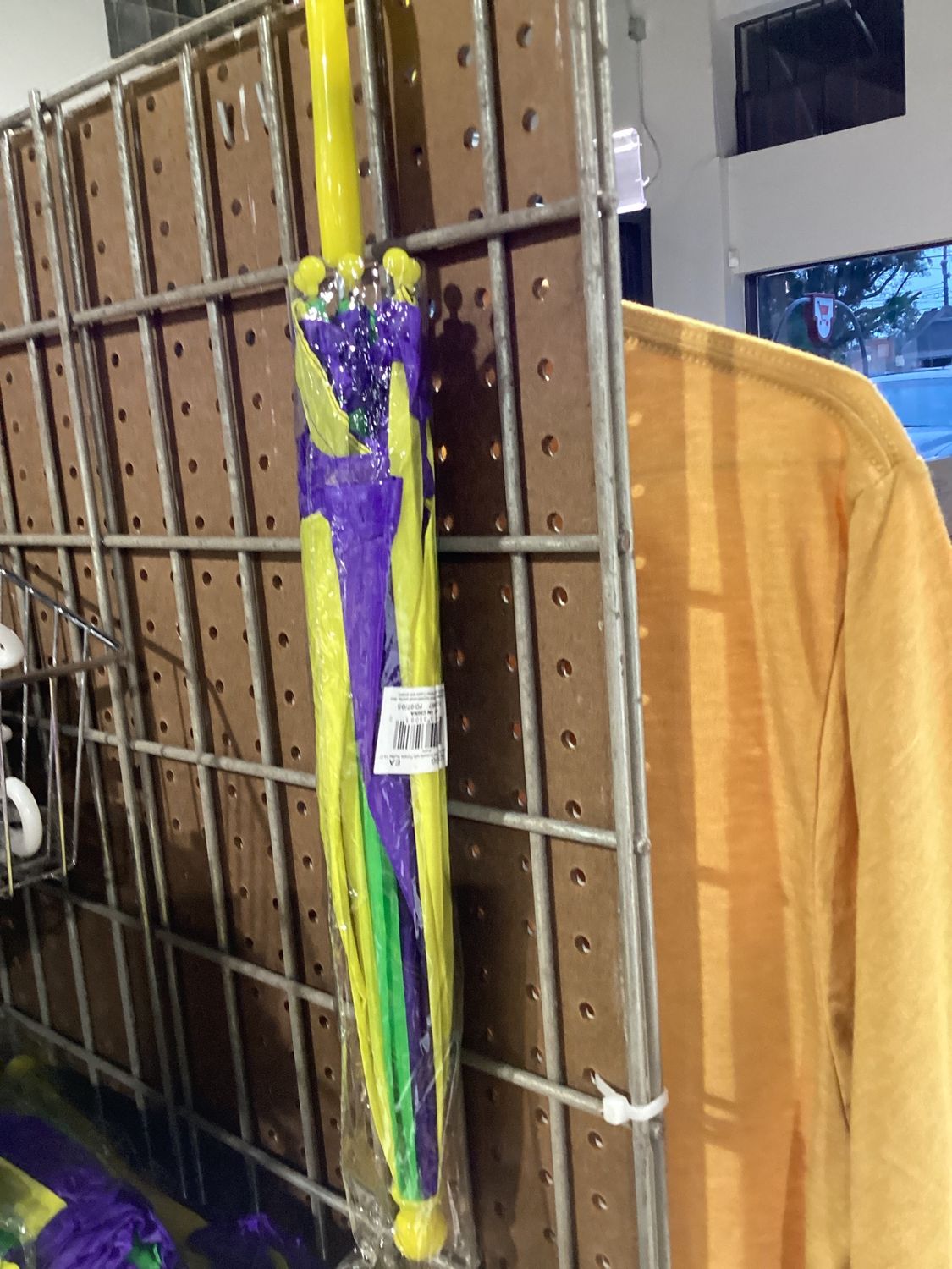 Purple, Green and Gold Umbrella with Purple Ruffle 14.5" (Each)