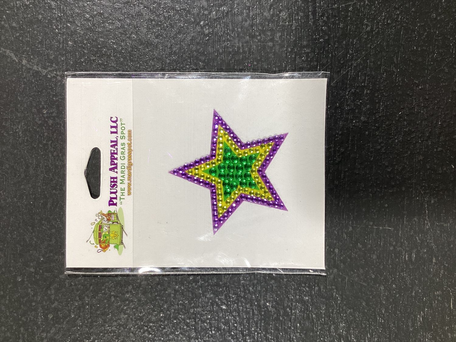 Purple, Green and Yellow Star Glitter Sticker (Each)