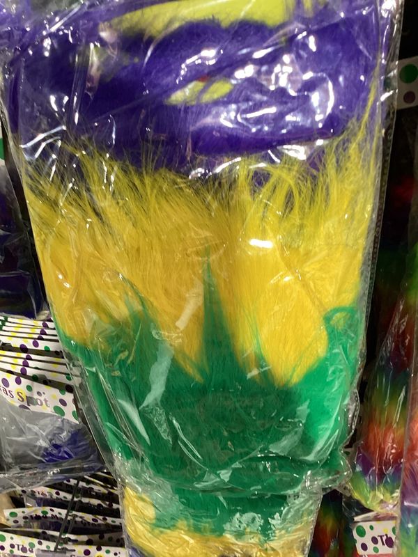 Purple, Green, &amp; Yellow Fuzzy Leg Warmers (Pair)