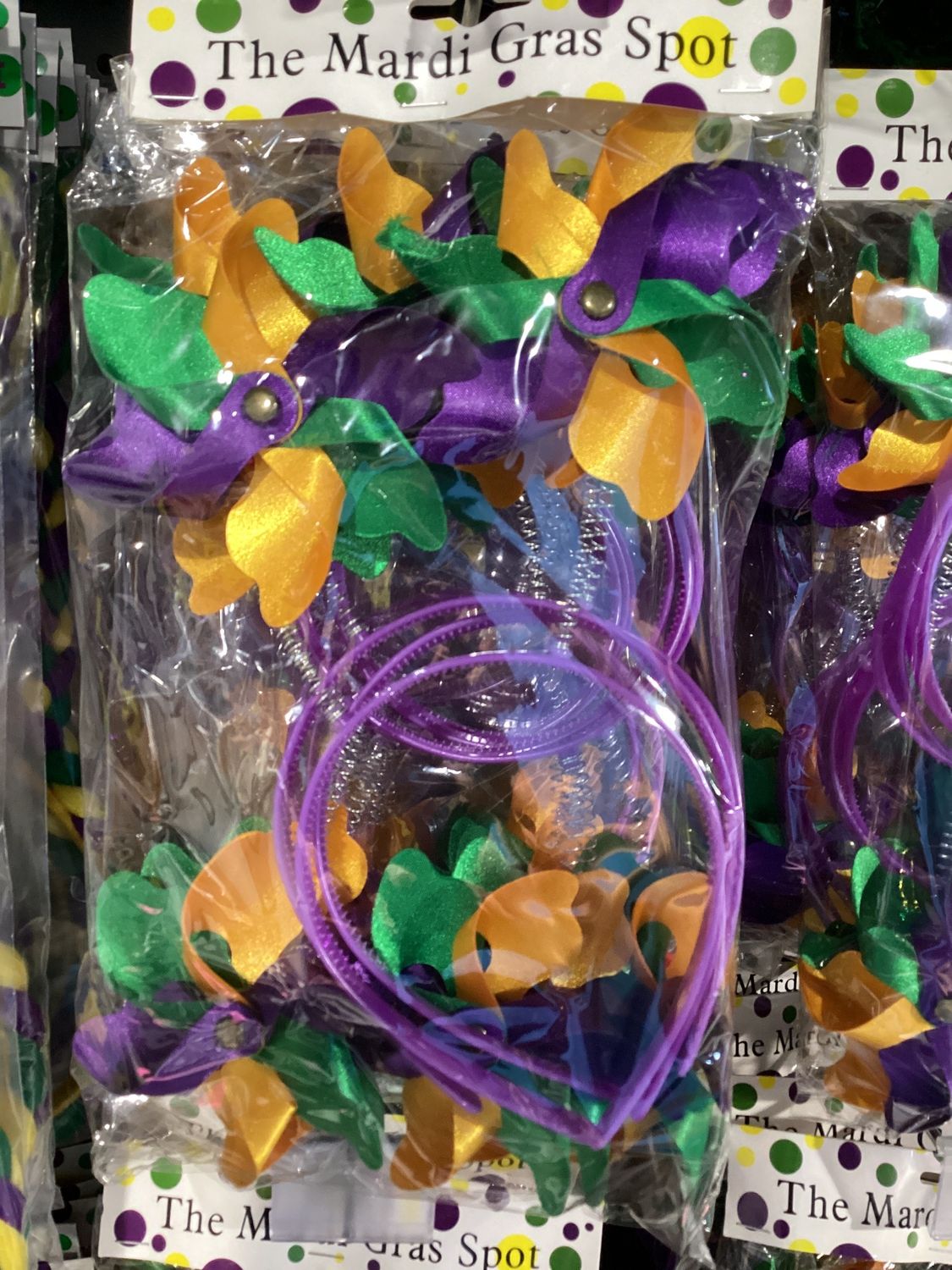 Purple, Green and Yellow Pinwheel Head Bopper (6 Pieces)