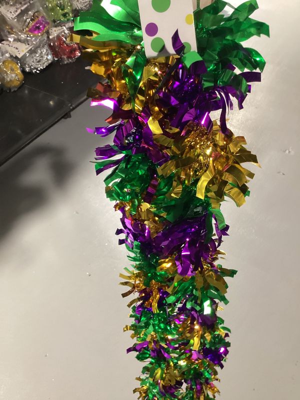 Purple, Green, and Gold Mardi Gras Garland - 6.5' (Each)