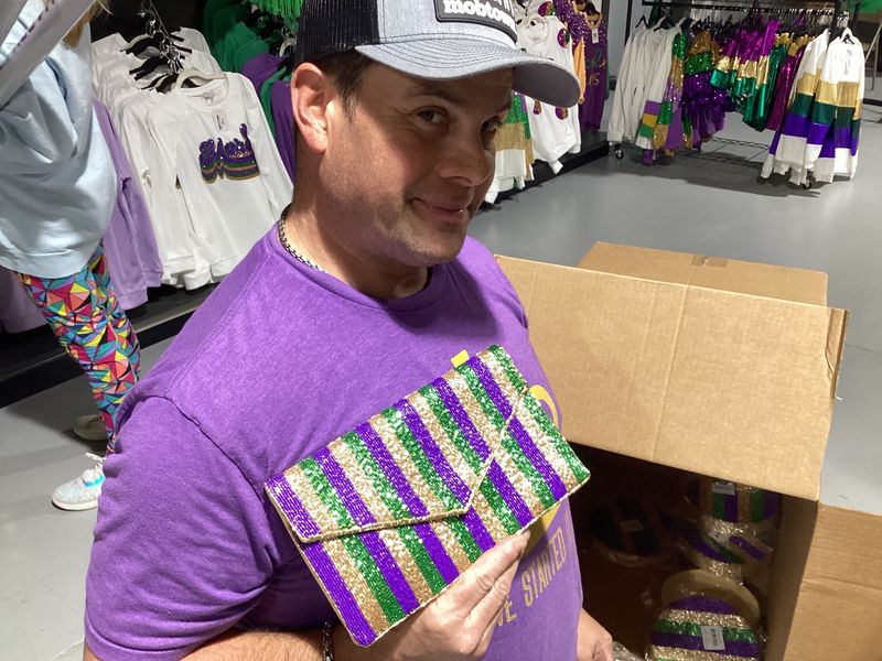 Purple, Green, and Gold Mardi Gras Clutch Purse (Each)