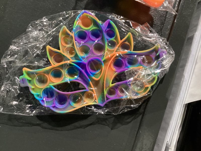 Purple, Green, Gold Mardi Gras Mask Fidget Popper (Each)