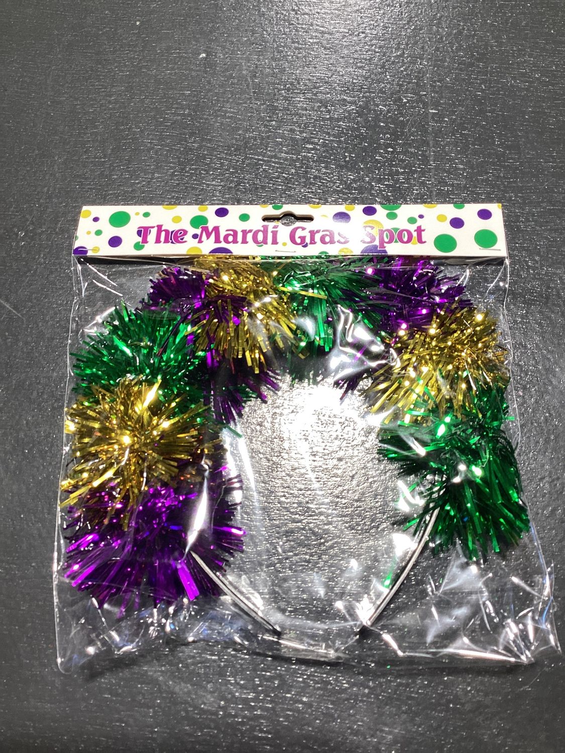Purple, Green, and Gold Pom Pom Headband (Each)